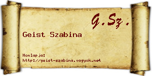 Geist Szabina névjegykártya